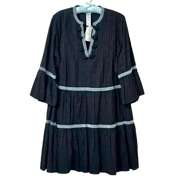 Tommy Bahama Cotton Clip Embroidered Tier Dress Size Medium Tommy Bahama Cotton Clip Embroidered Tier Dress Size Medium